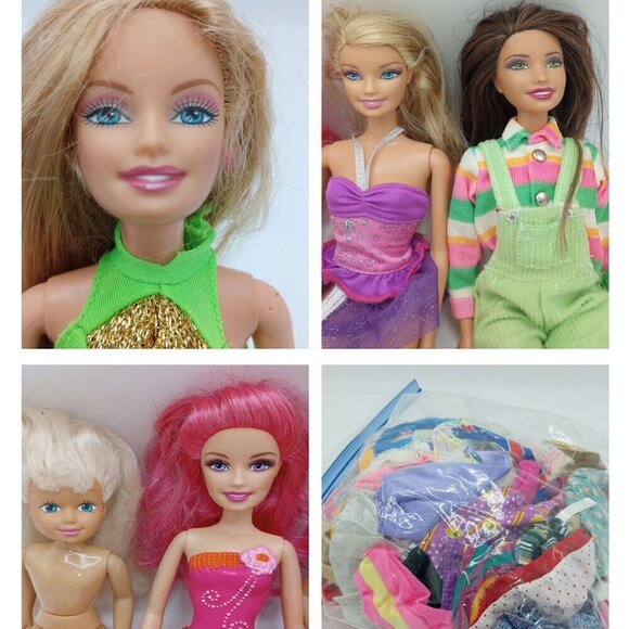 4 Barbies & 80pc Clothes & Accessories Lot - Picture 1 of 16